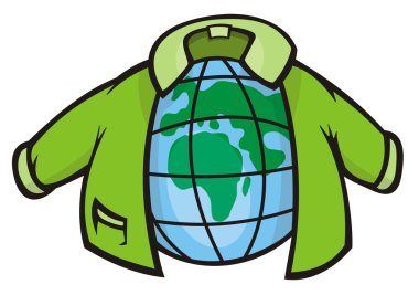 Globe with Jacket clipart