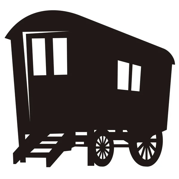 Cygańska przyczepa wagonu sylwetka — Wektor stockowy