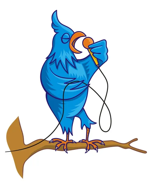Blue bird singing — Stock Vector