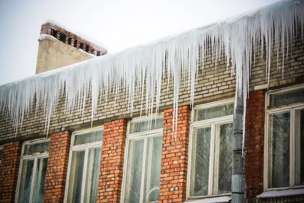 stock image Icicles on the house