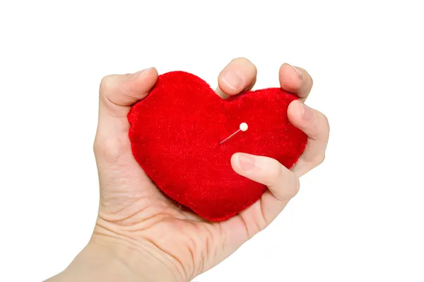 The hand compresses heart — Stock Photo, Image