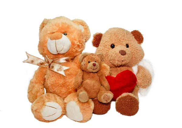 Speelgoed zachte beren met hart — Stockfoto