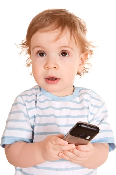 Lovely little boy with phone. — Stock Photo, Image