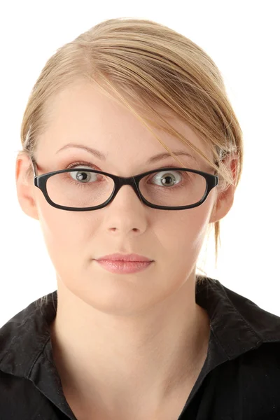 Csinos, fiatal nő, szemüveg — Stock Fotó