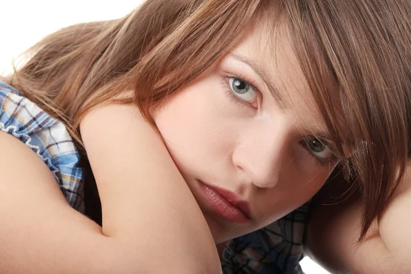 10 代の少女のうつ病 ストック写真