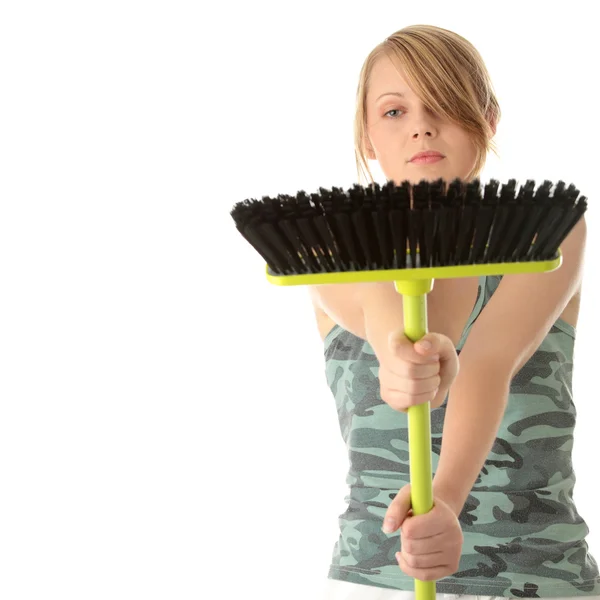 Cute maid woman cleaner — Stock Photo, Image
