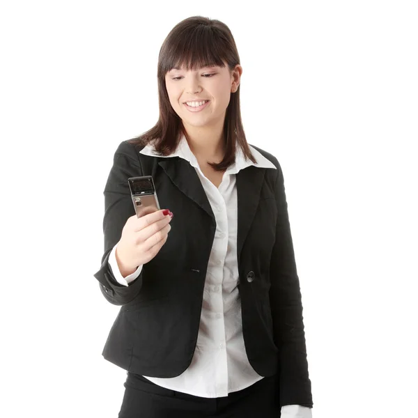 Mujer de negocios usando el teléfono celular —  Fotos de Stock