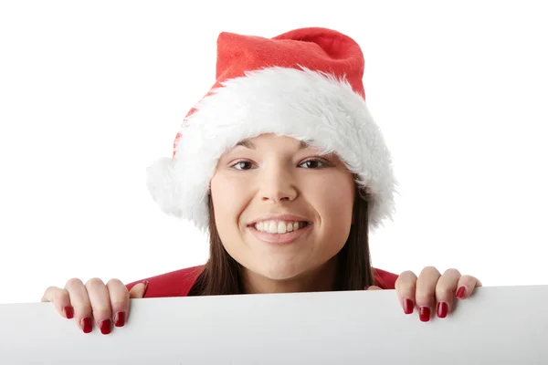 Schöne Weihnachtsfrau — Stockfoto