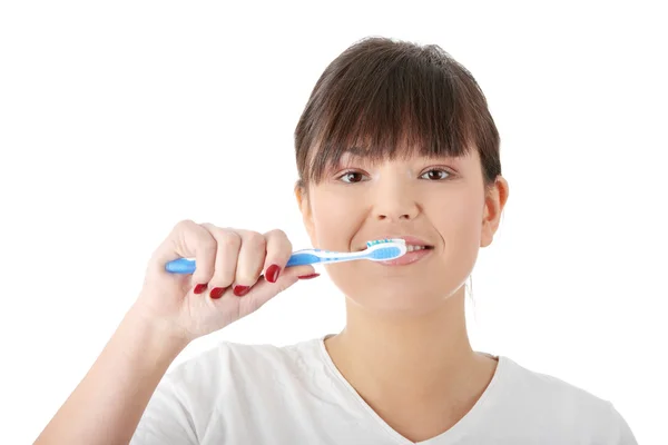 Lavándose los dientes — Foto de Stock