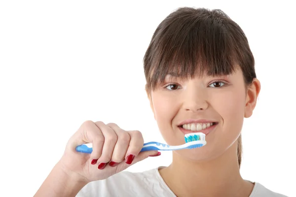 Mytí zubů — Stock fotografie