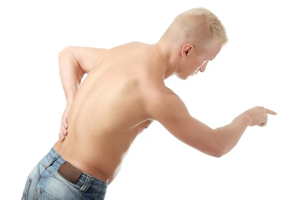 Hombres con dolor en la espalda — Foto de Stock