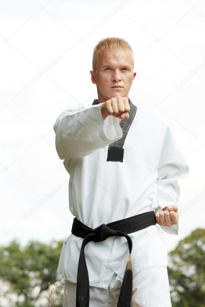 Taekwondo fighter outdoor