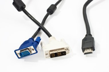 VGA, DVI and HDMI connector clipart