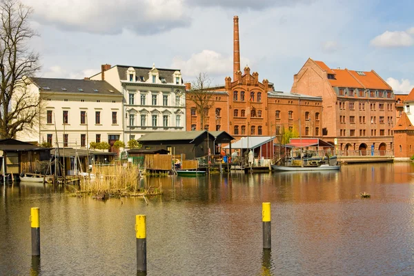 Town on river — Stock Photo, Image