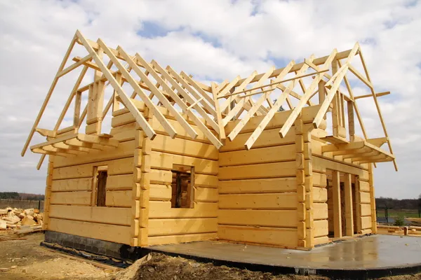 Ekologiczny dom drewniany — Zdjęcie stockowe