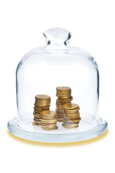 Safe deposit and transparent money — Stock Photo, Image