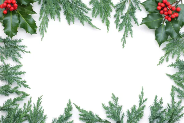 Jul ram med spruce trädet — Stockfoto