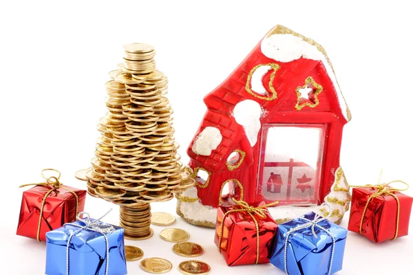 Golden credit a karácsonyi bevásárlás — Stock Fotó