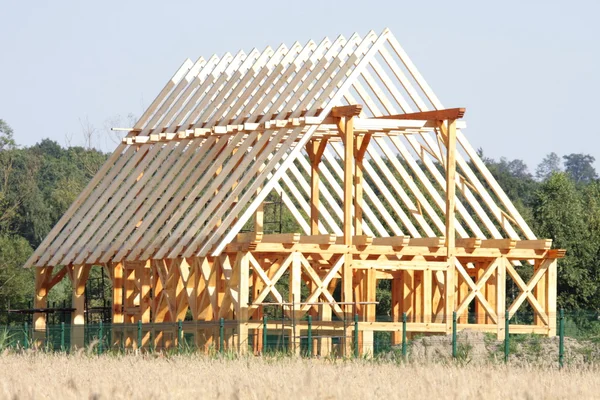 Ekologiczny dom drewniany — Zdjęcie stockowe