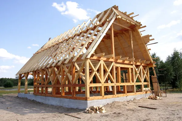 Οικολογική ξύλινο σπίτι — Φωτογραφία Αρχείου