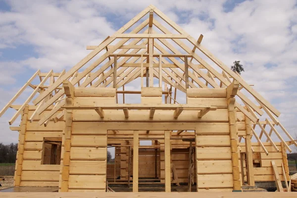 Ekologický dřevěný dům — Stock fotografie