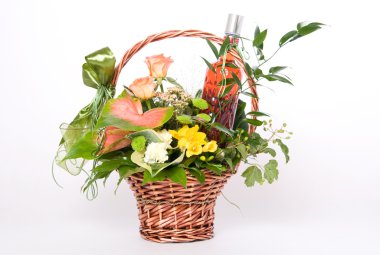 Basket of flowers clipart