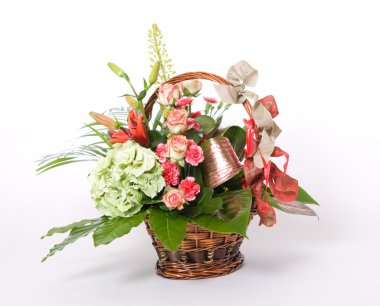 Basket of flowers clipart