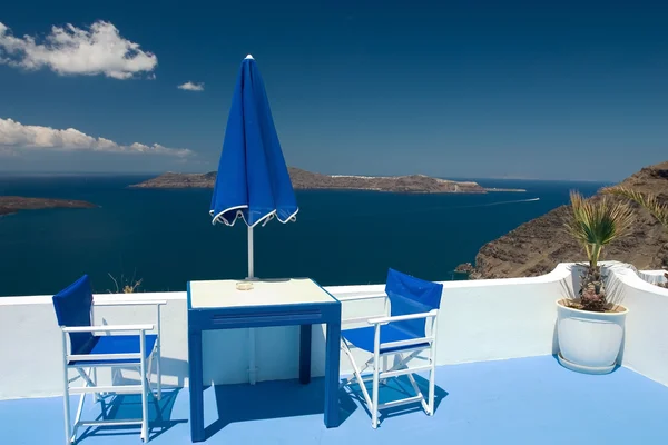Zomer blauwe balkon — Stockfoto