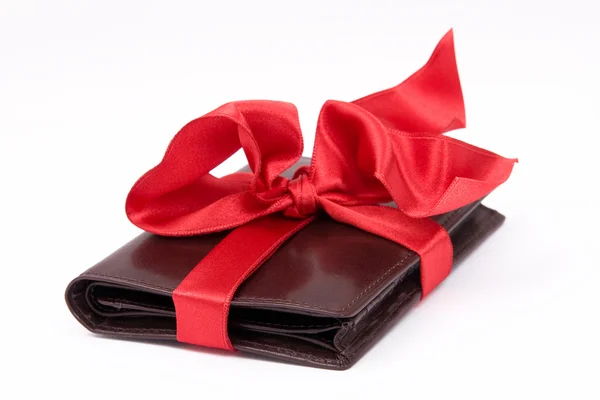 stock image Leather wallet gift