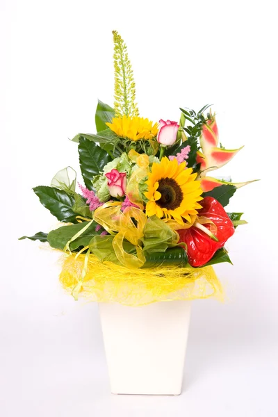 Blumentopf mit Blumen lizenzfreie Stockbilder