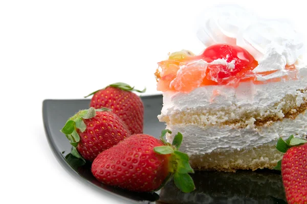 Fancy cake and strawberry — Stock Photo, Image