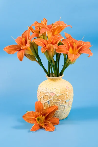 Boeket van dag-lily bloemen — Stockfoto