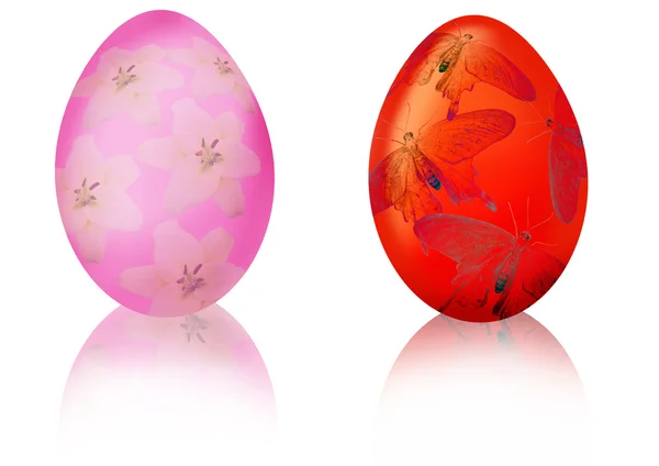 Uovo di Pasqua rosa e rosso — Foto Stock