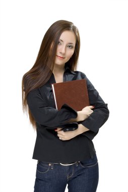 Woman with book clipart