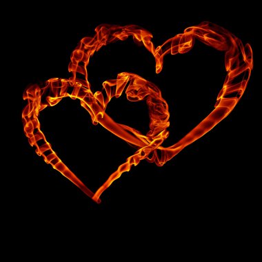 Sevgililer günü için kalp iki yangın