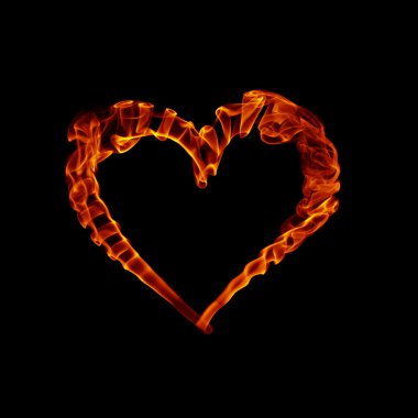 Sevgililer günü için duman yangın kalp