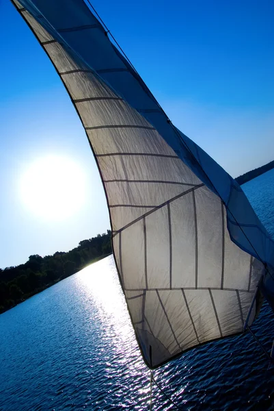 stock image White sail against the sunset sky