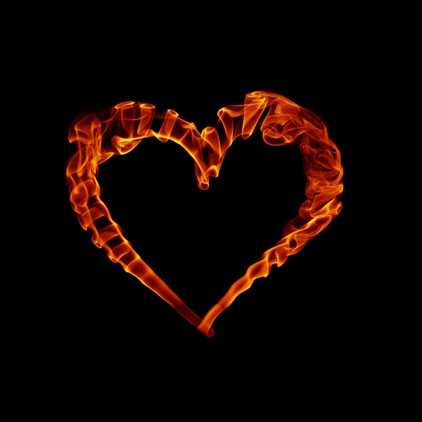 Rök eld hjärta för alla hjärtans dag — Stockfoto