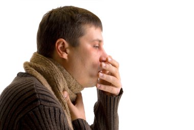 Coughing sick man clipart