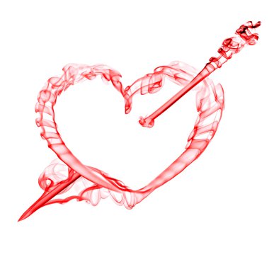 Red heart with arrow for valentine day clipart