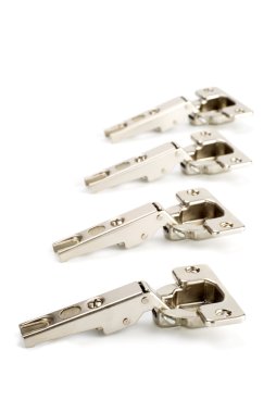 Four shiny hinge on white background clipart