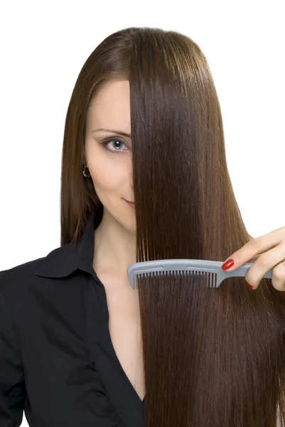 Women with hairbrush — Stock Photo, Image