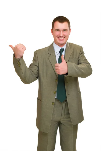 Businessman pointed finger — Stock Photo, Image
