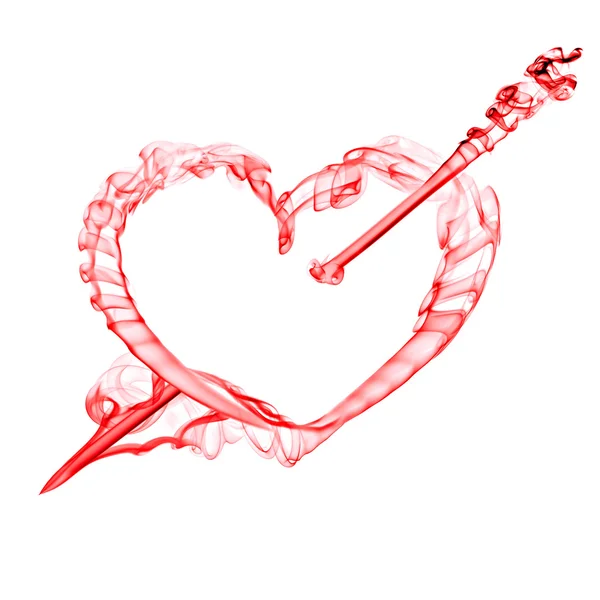 Rood hart met pijl voor dag van de Valentijnskaart — Stockfoto