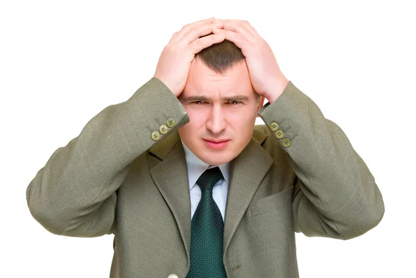 Disappoint men hold his head — Stock Photo, Image