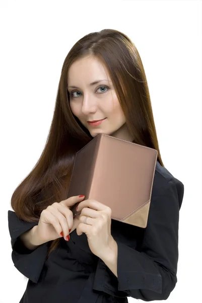 Geschäftsfrau mit Buch — Stockfoto