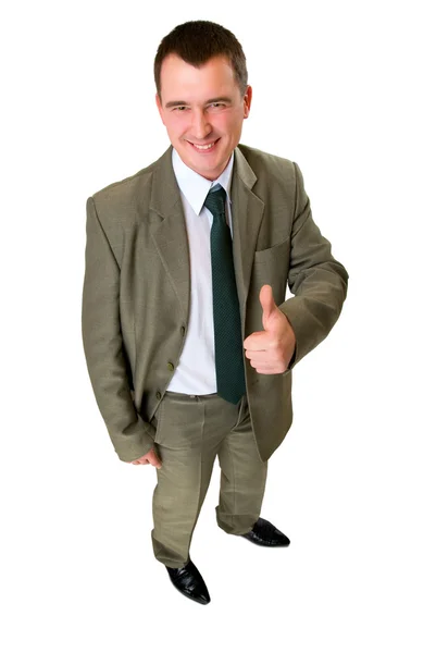 Happy businessman pointed — Stock Photo, Image