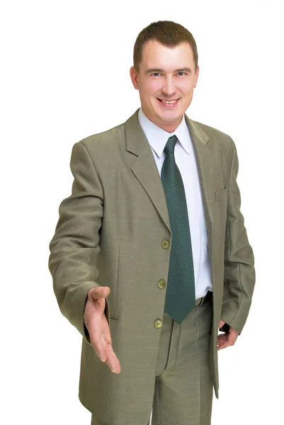 Businessman gesturing hello — Stock Photo, Image