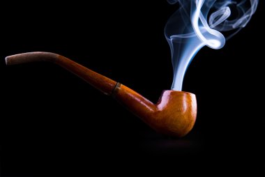 Tobacco pipe with smoke clipart