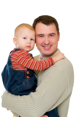 Father holding son clipart